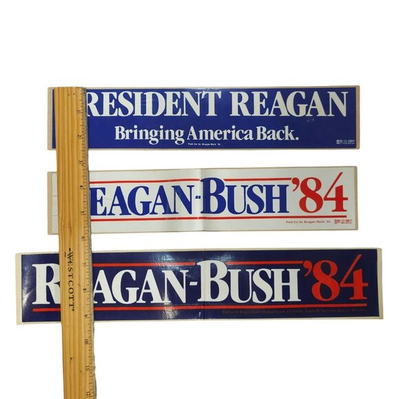 President Reagan Bringing America Back 1984 Presidential Campaign Sticker Lot - Picture 3 of 9